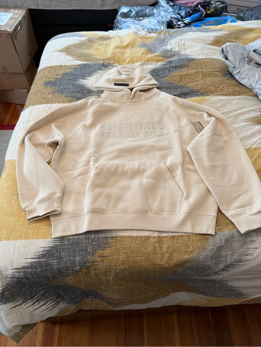 Essentials Egg Shell Fleece Embossed Logo Hoodie